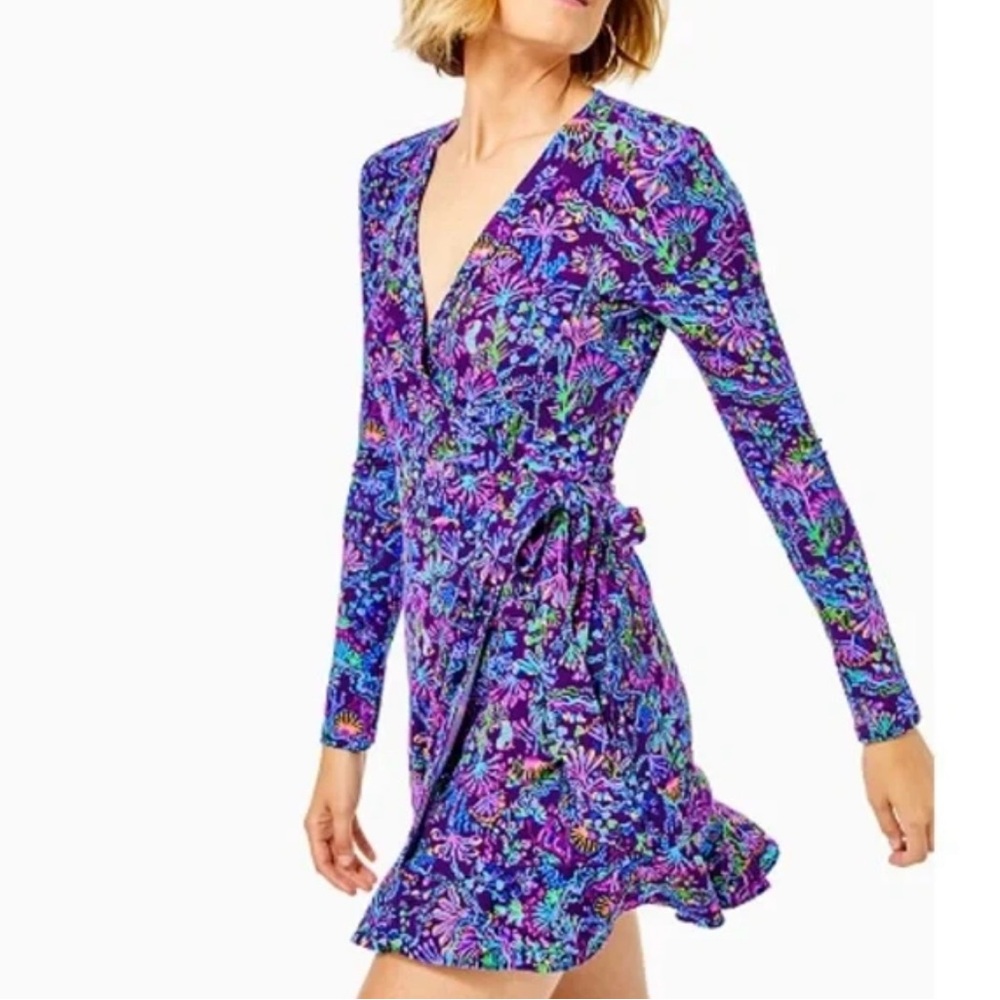 Rilla Long Sleeve Wrap Romper Lilly Pulitzer